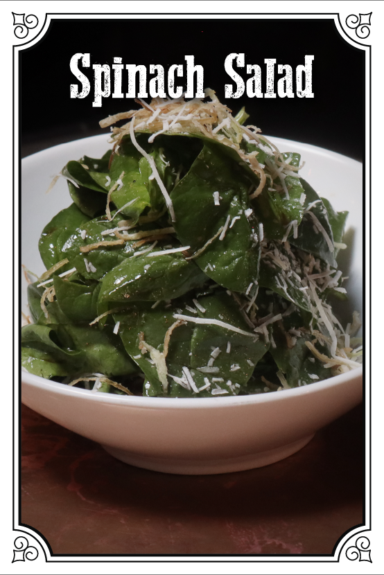 Spinach Salad with Parmesan, Crispy Leek and Citrus / Soy / Truffle Vinaigrette $120.00mxn
