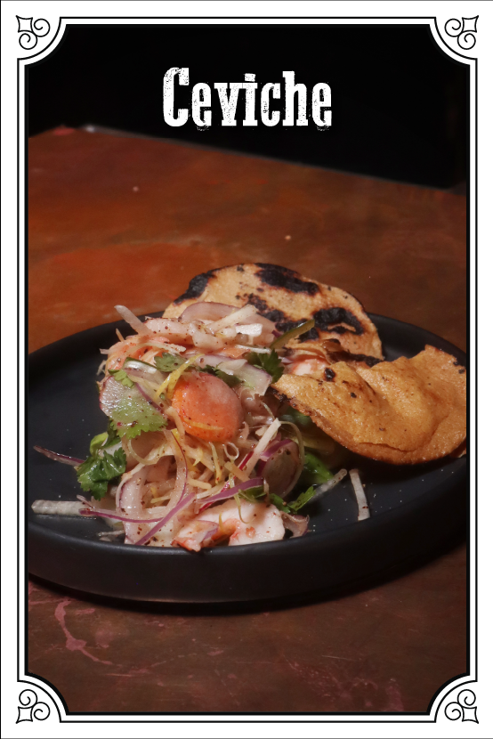 Ceviche de Mariscos, Robalo, Camarón, Callo $155.00mxn