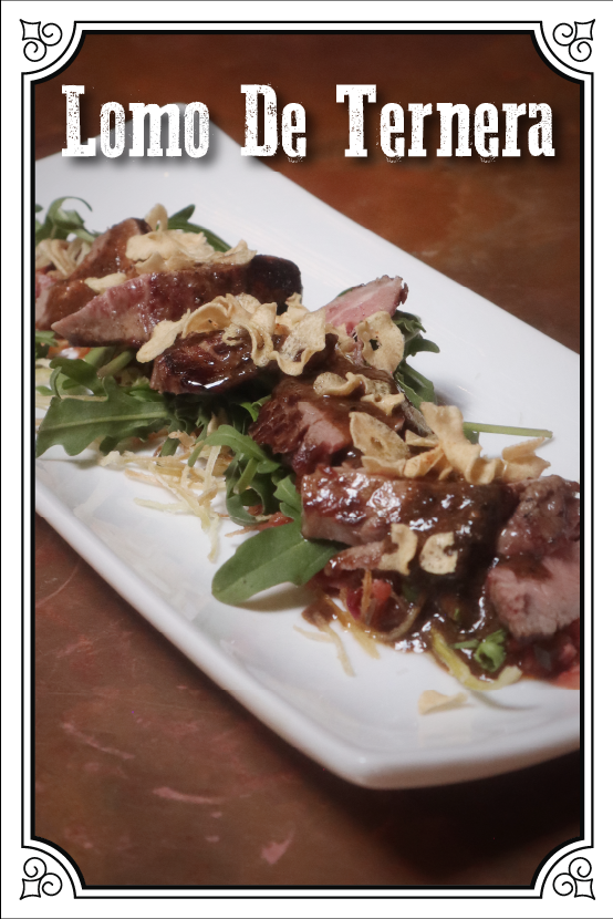 Lomo De Ternera Con Arugula, Ajo Crujiente Y Salsa De Wasabi, Pimienta, Mantequilla $170.00mxn